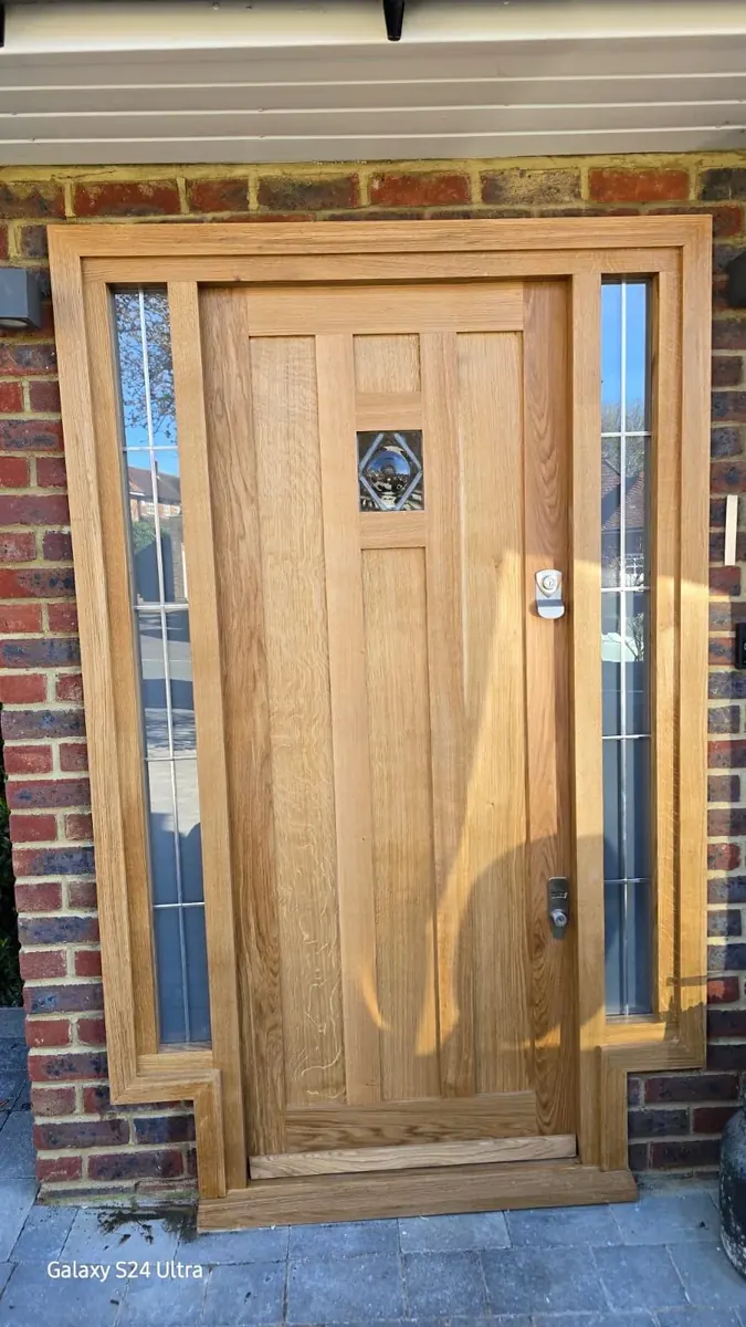 Oak Front Door & Sidelights — AKL Joinery, Hertfordshire