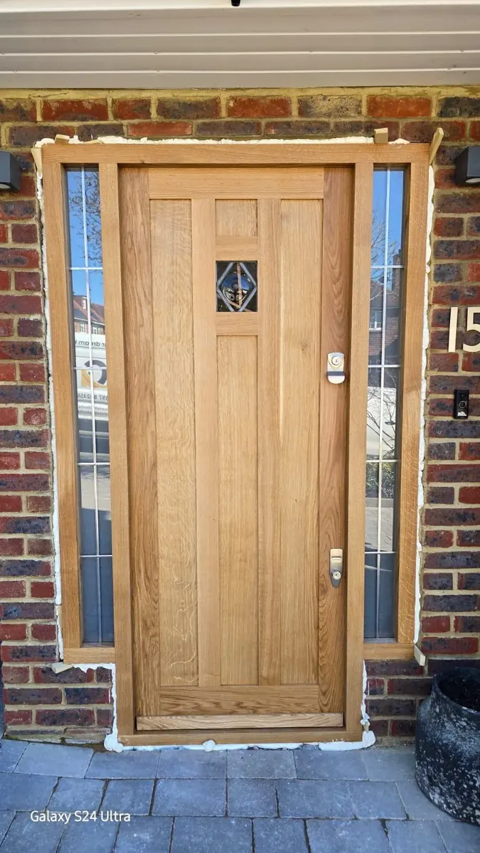 Oak Front Door & Sidelights — AKL Joinery Hampstead