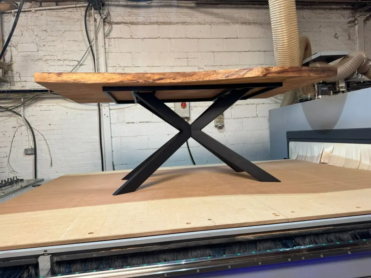 Live-Edge Table, X-Frame Base — AKL Joinery