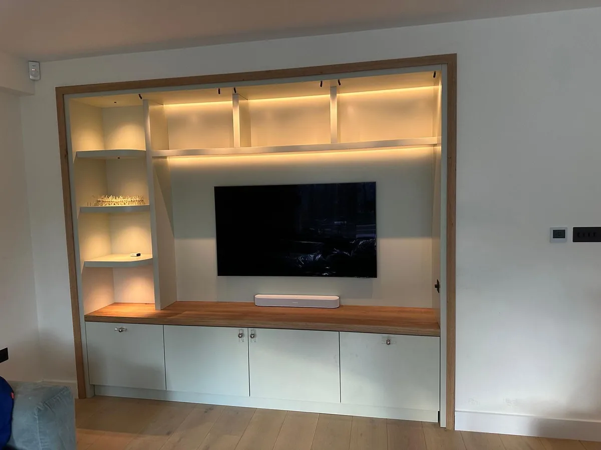 Media Wall with Oak Frame, London — AKL Joinery