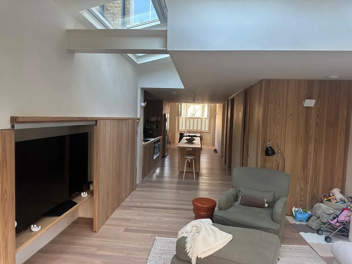 Open-plan Living & Media Wall — AKL Joinery, London